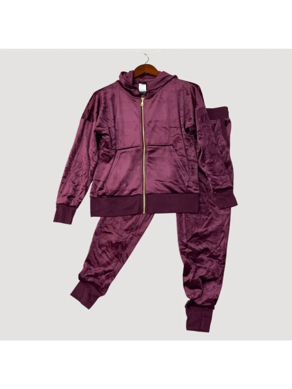 NWT Felina Women's XS Tracksuit Hoodie & Jogger Set Burgundy